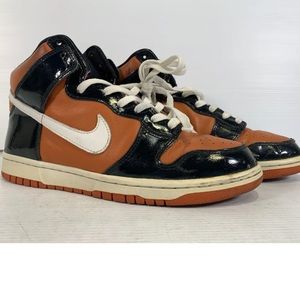 Nike Mens Dunk High Sneakers Mesa Orange Navy Leather 305281-811 Lace Up 8.5 COA